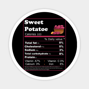 Sweet Potatoes Nutrition Facts Thanksgiving Magnet